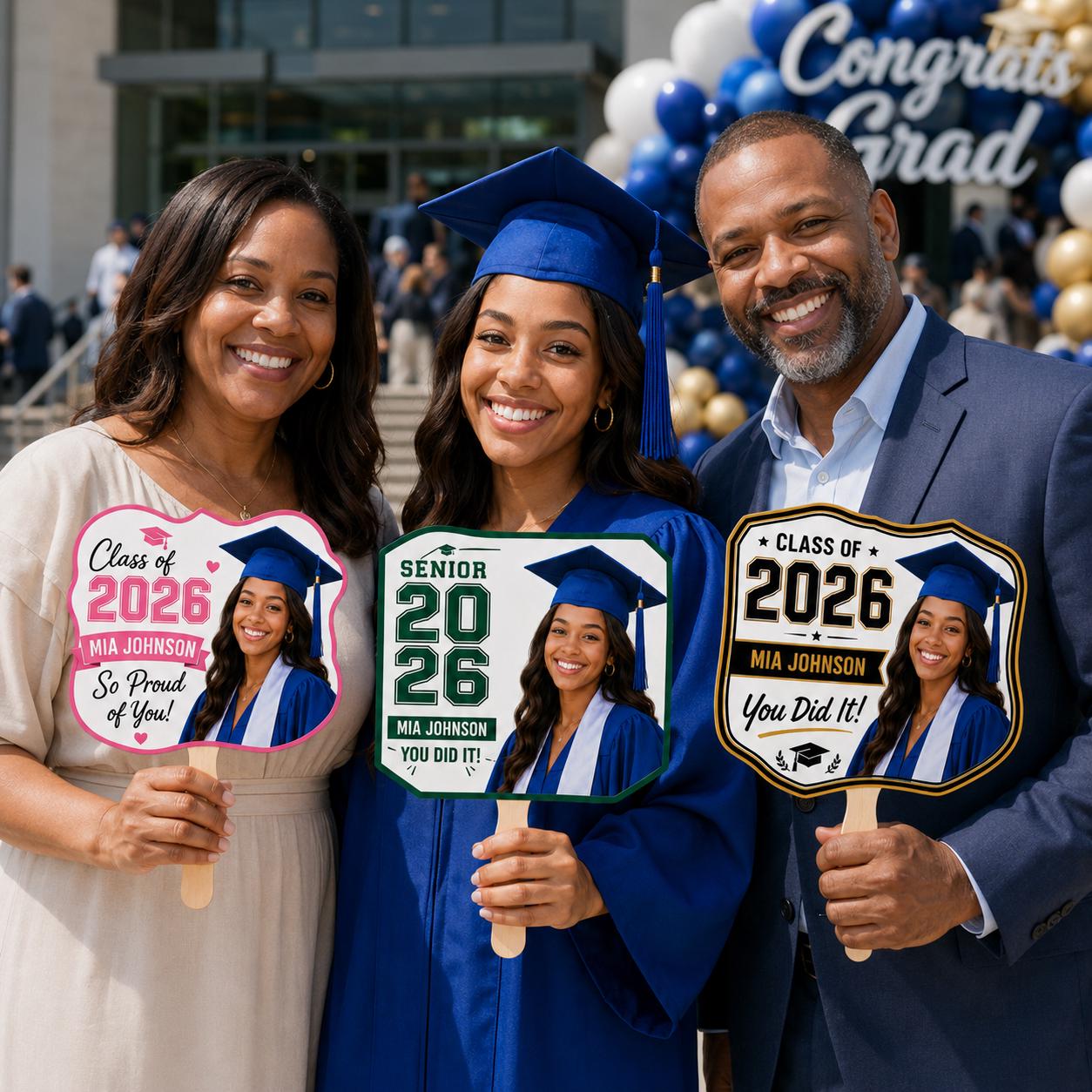 Custom Graduation Photo Fan, Class of 2026 Personalized Grad Prop - product image 6