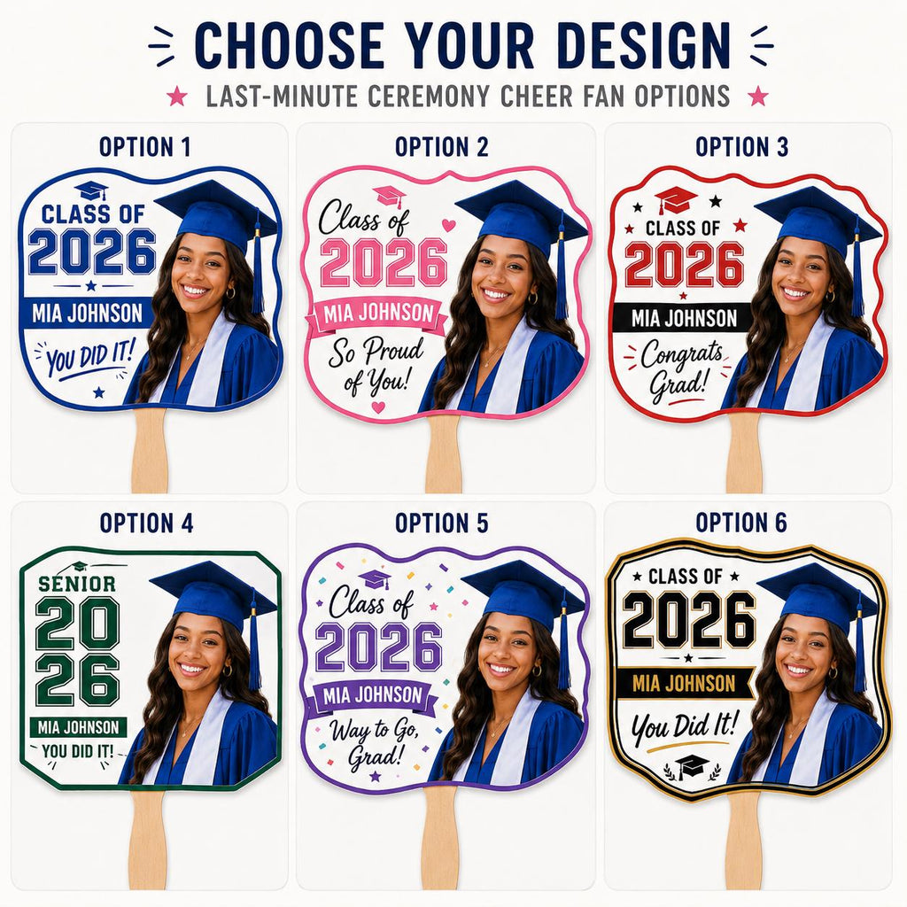 Custom Graduation Photo Fan, Class of 2026 Personalized Grad Prop - product image 3