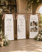 Wedding Welcome Banner, Personalized Satin Ceremony Sign – product photo 2