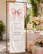 Personalized Satin Bridal Shower Welcome Banner, Custom Fabric Event Signage – product photo 7