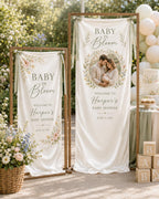 Baby in Bloom Garden Banner, Personalized Floral Baby Shower Welcome Sign – product photo 8
