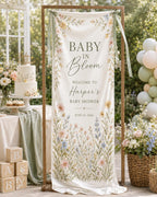 Baby in Bloom Garden Banner, Personalized Floral Baby Shower Welcome Sign – product photo 10