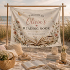 Personalized Reading Nook Linen Tapestry – main product view