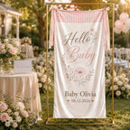 Personalized Floral Baby Shower Fabric Banner – product photo 8