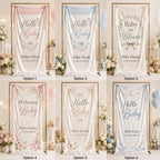 Personalized Floral Baby Shower Fabric Banner – product photo 2