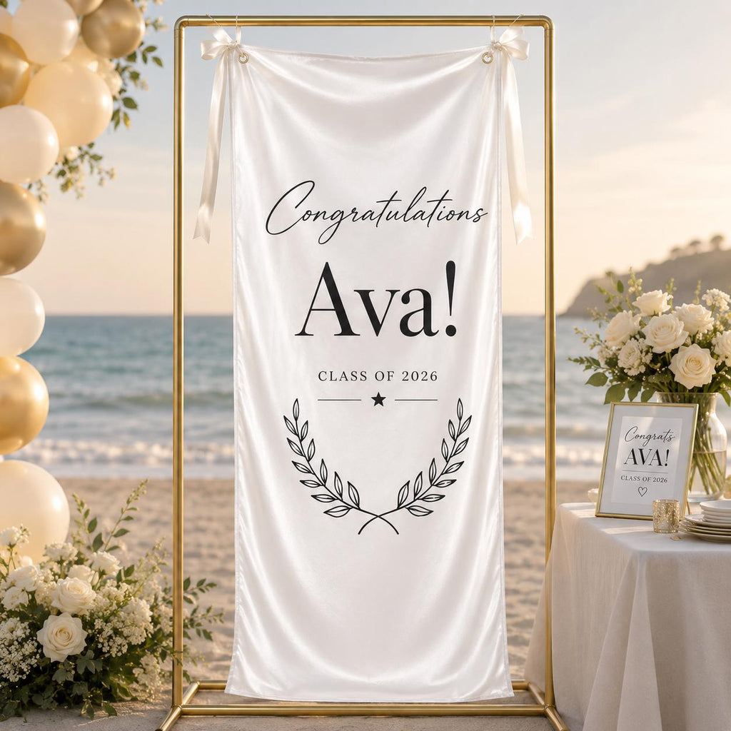 Graduation Fabric Welcome Banner, Personalized Class of 2026 Photo Backdrop, Custom Congrats Grad Sign - product image 10
