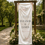 Wedding Welcome Fabric Banner, Personalized Ceremony Backdrop, Custom Floral Wedding Entrance – product photo 8