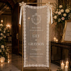 Wedding Welcome Fabric Banner, Personalized Ceremony Backdrop, Custom Floral Wedding Entrance – product photo 5