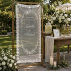 Wedding Welcome Fabric Banner, Personalized Ceremony Backdrop, Custom Floral Wedding Entrance – product photo 9