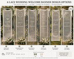 Wedding Welcome Fabric Banner, Personalized Ceremony Backdrop, Custom Floral Wedding Entrance – product photo 2