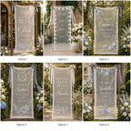 Personalized Blue Floral Lace Bridal Shower Welcome Banner – product photo 2