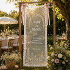 Personalized Lace Baby Shower Banner, Garden Welcome Sign – main product view