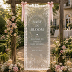 Personalized Lace Baby Shower Banner, Garden Welcome Sign – product photo 6