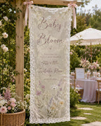 Personalized Lace Baby Shower Banner, Garden Welcome Sign – product photo 8
