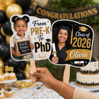 Custom Graduation Photo Hand Fan, Class of 2026 Grad Prop – product photo 4