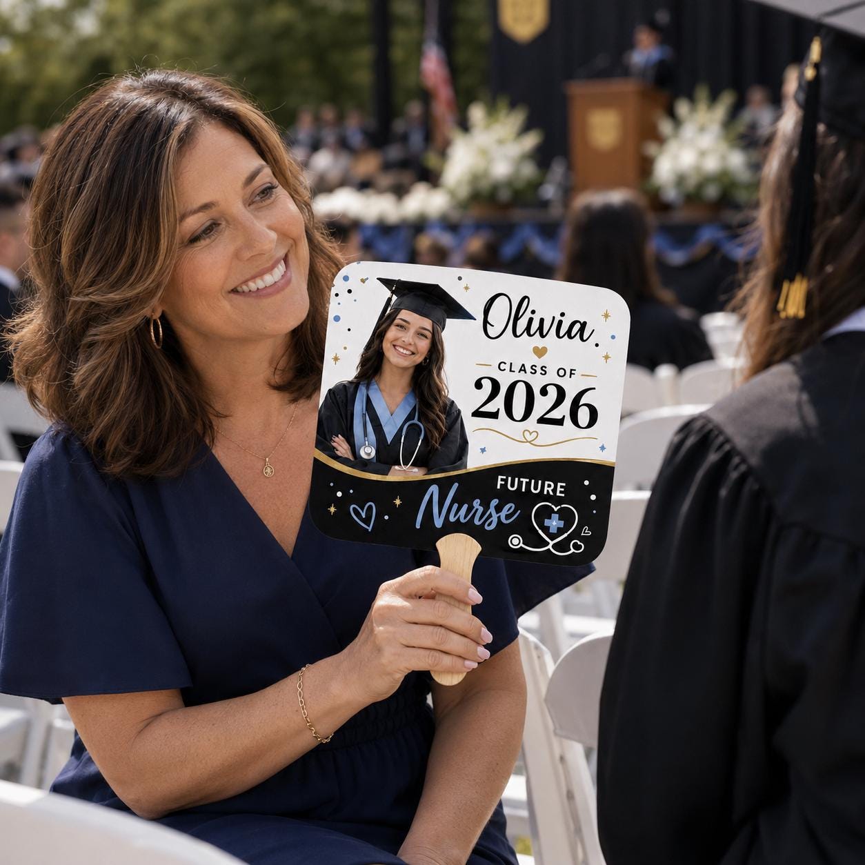 Custom Photo Graduation Fan, Class of 2026 Future Nurse Prop - product image 9