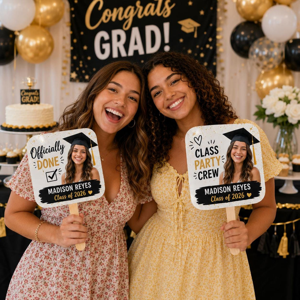 Custom Photo Graduation Hand Fans, Class of 2026 Party Props, Personalized Grad Favors - product image 8