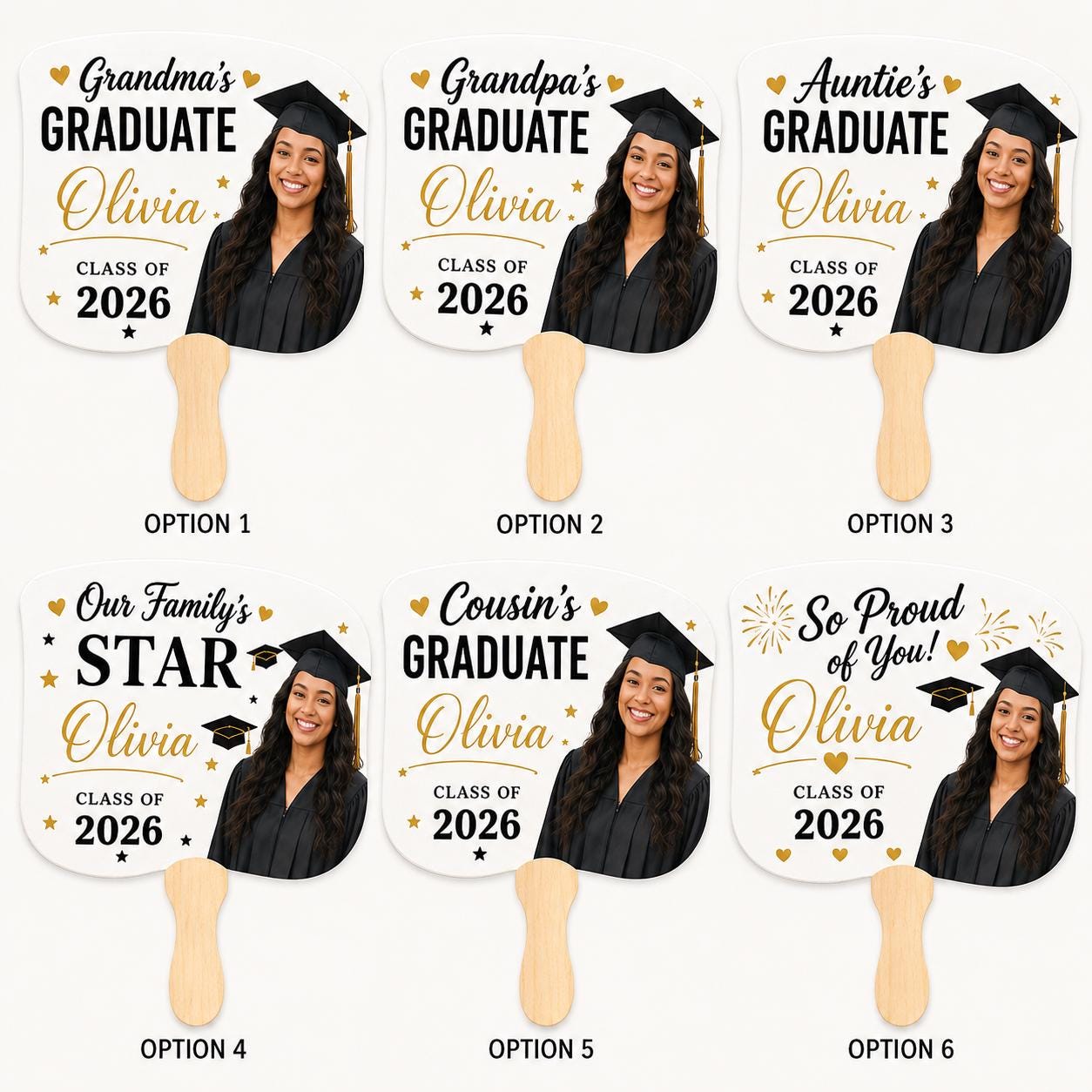Custom Graduation Photo Fans, Class of 2026 Family Keepsake Props - product image 4