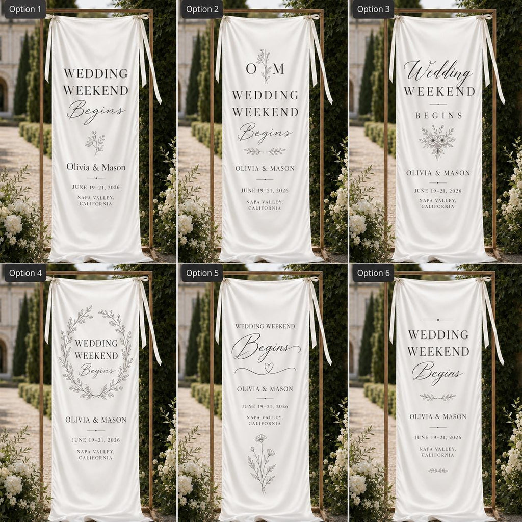 Personalized Satin Wedding Welcome Banner, Event Decor Signage - product image 4