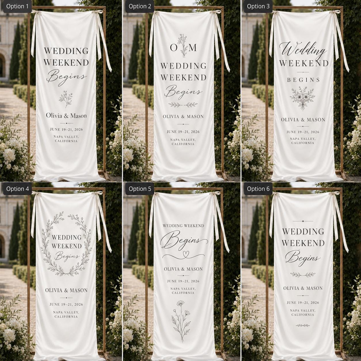 Personalized Satin Wedding Welcome Banner, Event Decor Signage - product image 4