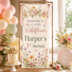 Wildflower First Birthday Banner – main product view