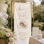 Personalized Satin Baby Shower Welcome Banner, Custom Fabric Event Signage – product photo 5
