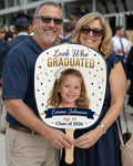 Custom Graduation Photo Fan, Class of 2026 Grad Party Prop, Personalized Keepsake - product image 1