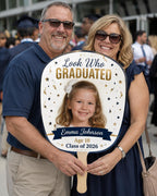 Custom Graduation Photo Fan, Class of 2026 Grad Party Prop, Personalized Keepsake – main product view