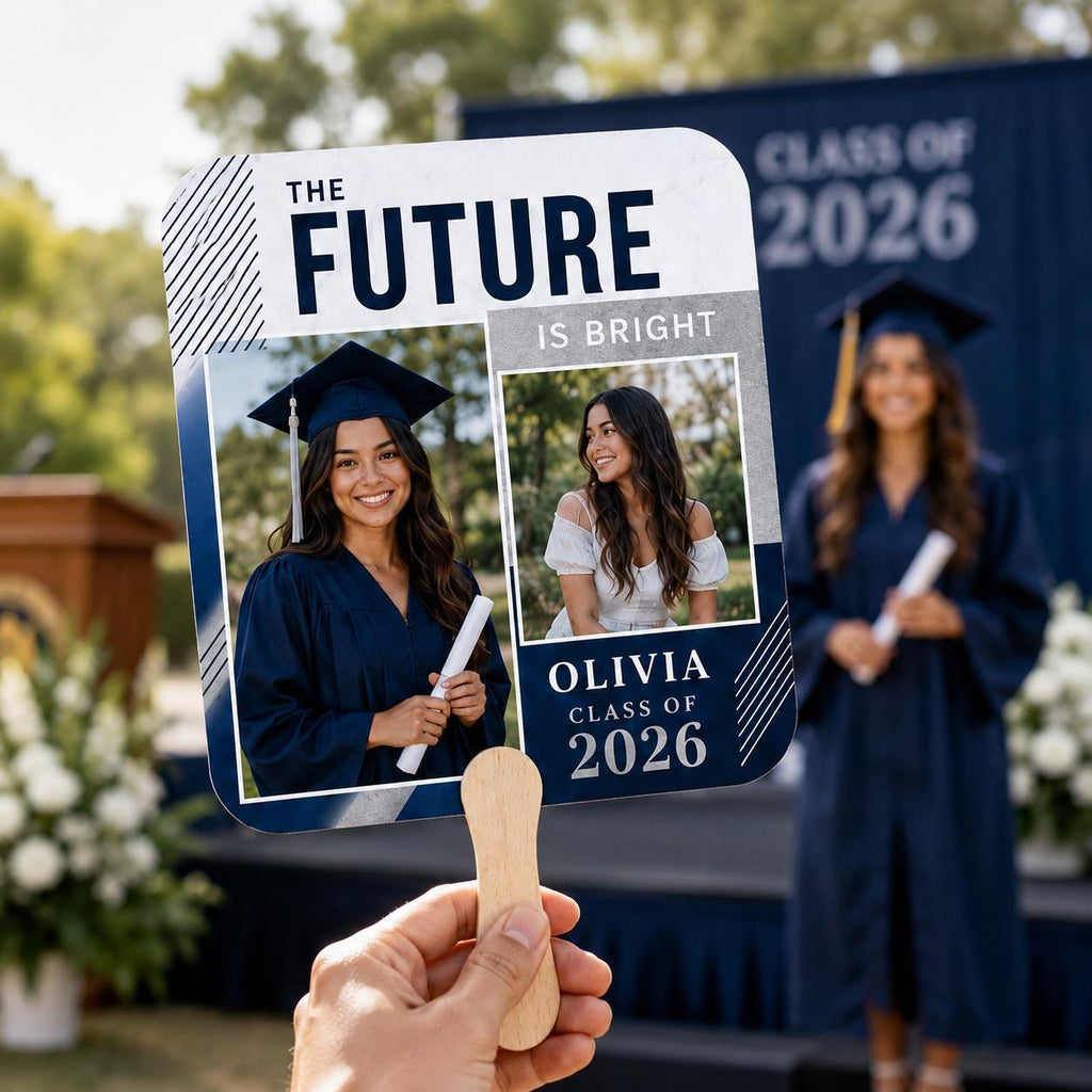 Custom Double Photo Graduation Fan, Class of 2026 Grad Prop, Personalized Keepsake - product image 9
