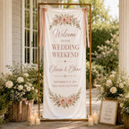 Wedding Weekend Banner, Personalized Satin Welcome Sign, Custom Fabric Wedding Event Decor – product photo 9