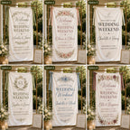 Wedding Weekend Banner, Personalized Satin Welcome Sign, Custom Fabric Wedding Event Decor – product photo 3