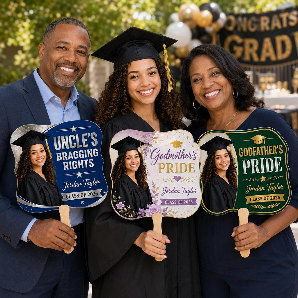 Custom Photo Graduation Fan, Class of 2026 Proud Grandma Prop - product image 4