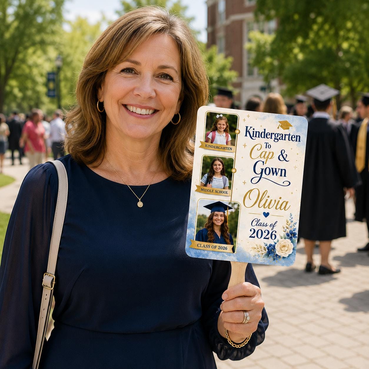 Custom Graduation Photo Fan, Class of 2026 Grad Prop, Personalized Timeline Keepsake - product image 5