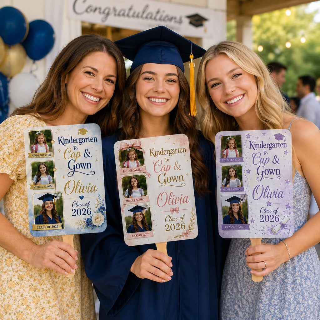 Custom Graduation Photo Fan, Class of 2026 Grad Prop, Personalized Timeline Keepsake - product image 6