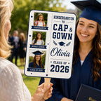 Custom Graduation Photo Fan, Class of 2026 Grad Prop, Personalized Timeline Keepsake – main product view