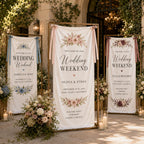 Wedding Weekend Banner, Personalized Satin Welcome Sign, Custom Fabric Wedding Event Decor – product photo 8