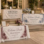 Welcome Drinks Banner, Personalized Satin Wedding Bar Sign – product photo 6