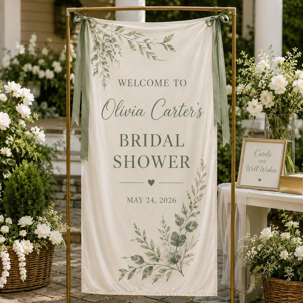 Meet The Future Mrs Bridal Shower Banner, Personalized Satin Welcome Sign, Custom Bridal Brunch Backdrop - product image 7