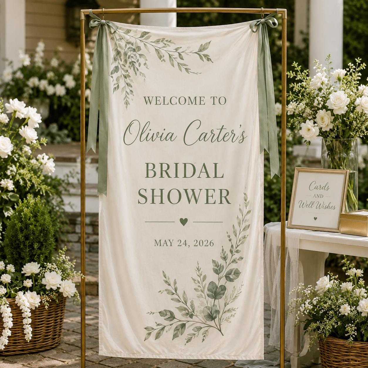 Meet The Future Mrs Bridal Shower Banner, Personalized Satin Welcome Sign, Custom Bridal Brunch Backdrop - product image 7