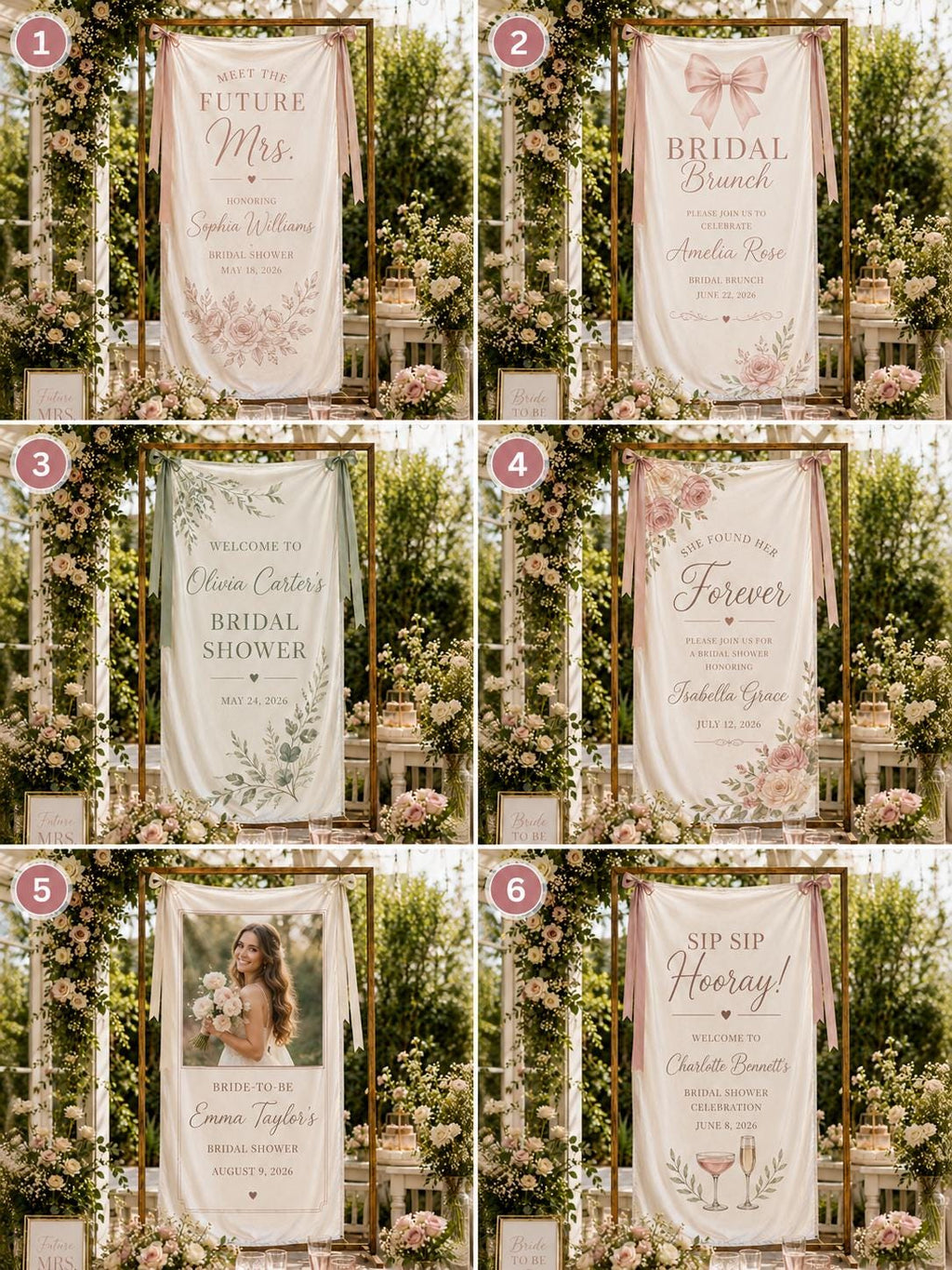 Meet The Future Mrs Bridal Shower Banner, Personalized Satin Welcome Sign, Custom Bridal Brunch Backdrop - product image 4