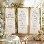 Personalized Satin Baby Shower Welcome Banner, Custom Due Date Fabric Sign – product photo 2