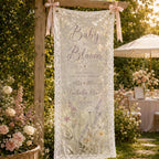 Personalized Lace Welcome Banner, Sheer Fabric Event Decor, Custom Garden Party Sign – product photo 9