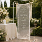Garden Wedding Lace Banner, Personalized Sheer Wedding Welcome Sign – product photo 6