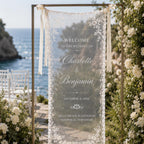 Garden Wedding Lace Banner, Personalized Sheer Wedding Welcome Sign – product photo 7