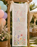 Personalized Lace Baby Shower Banner, Romantic Garden Party Decor – product photo 8