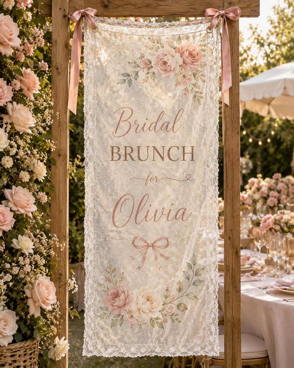 Personalized Miss to Mrs Banner, Romantic Lace Bridal Shower Decor - product image 10