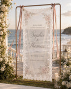 French Chateau Wedding Lace Banner – main product view