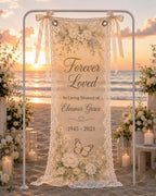 Memorial Lace Banner, Personalized Sheer Remembrance Sign – product photo 8