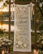 Memorial Lace Banner, Personalized Sheer Remembrance Sign – product photo 9