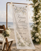Memorial Lace Banner, Personalized Sheer Remembrance Sign – product photo 10